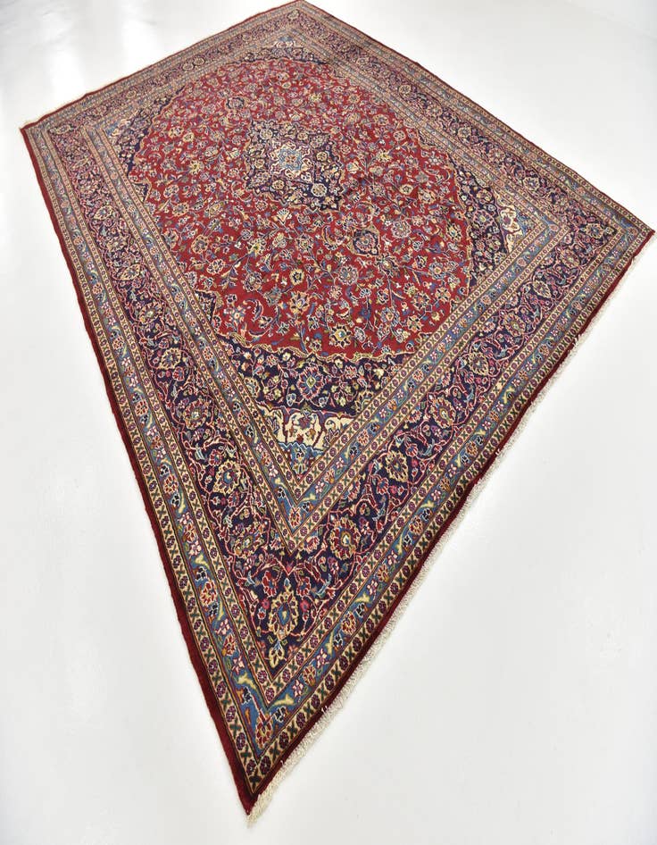 Detail image of 10' x 12' 9  Hand Knotted Mashad Persian Wool Rug