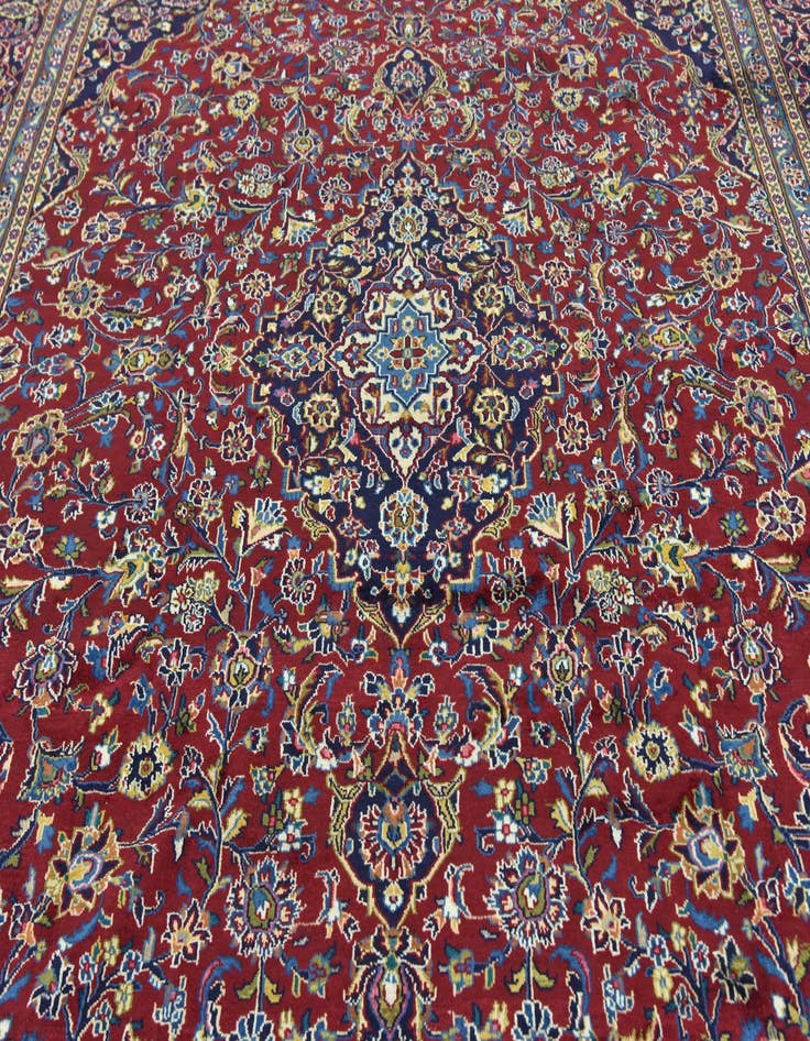 Detail image of 10' x 12' 9  Hand Knotted Mashad Persian Wool Rug