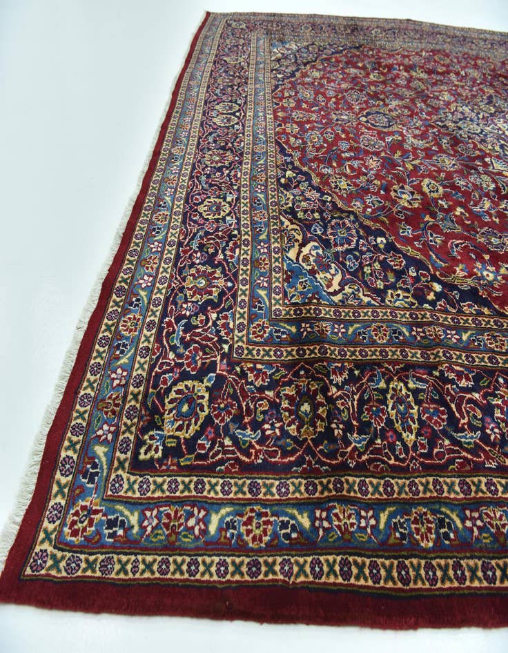 Detail image of 10' x 12' 9  Hand Knotted Mashad Persian Wool Rug