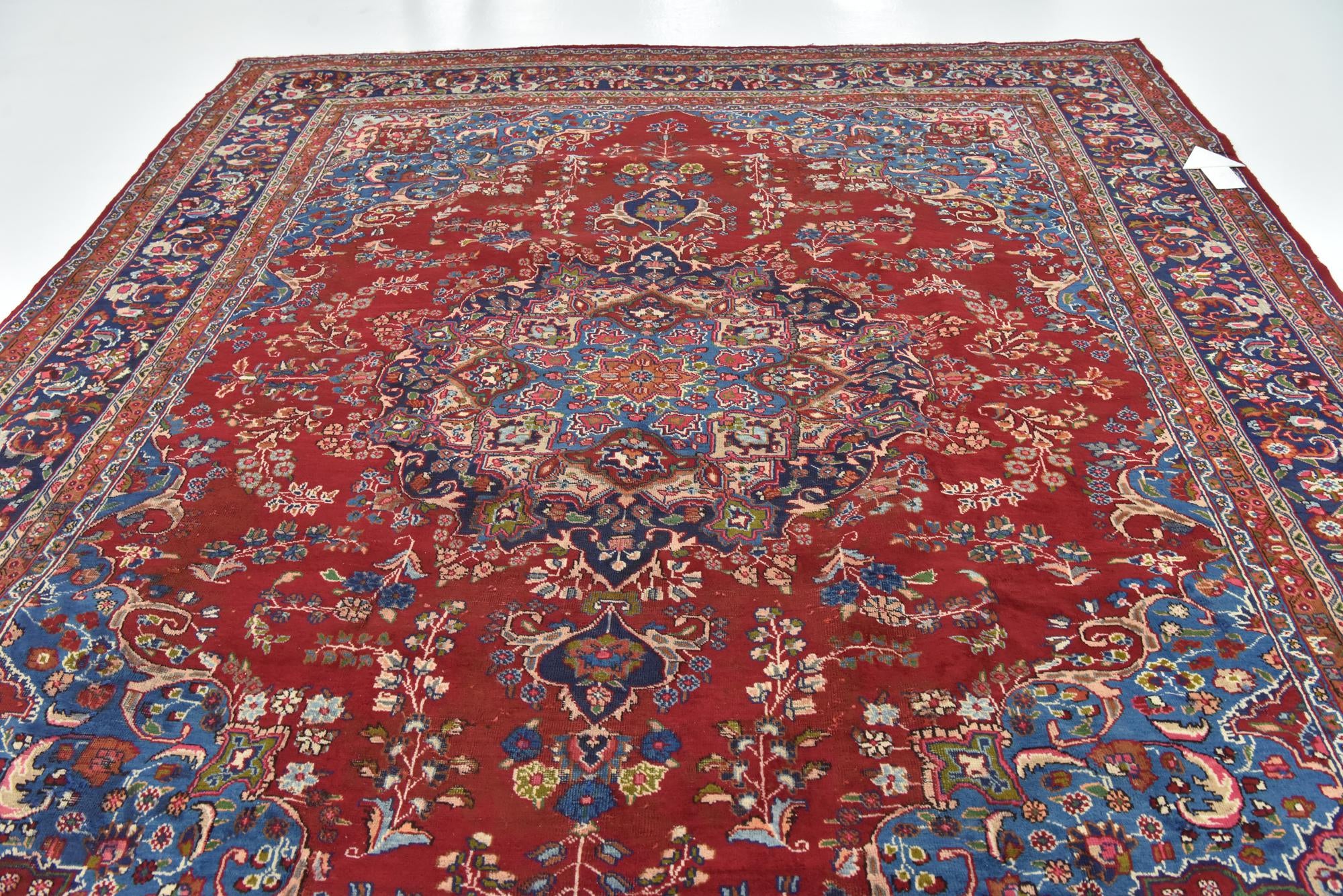 9' 9 x 12' 9 Hand Knotted Mashad Persian Wool Rug