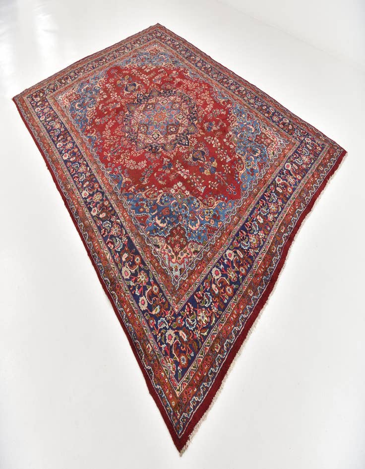 Detail image of 9' 9 x 12' 9 Hand Knotted Mashad Persian Wool Rug
