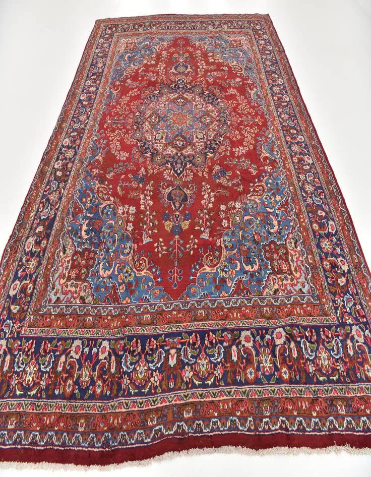 Detail image of 9' 9 x 12' 9  Hand Knotted Mashad Persian Wool Rug