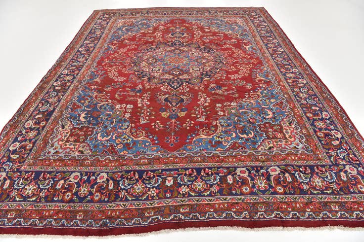Detail image of 9' 9 x 12' 9 Hand Knotted Mashad Persian Wool Rug