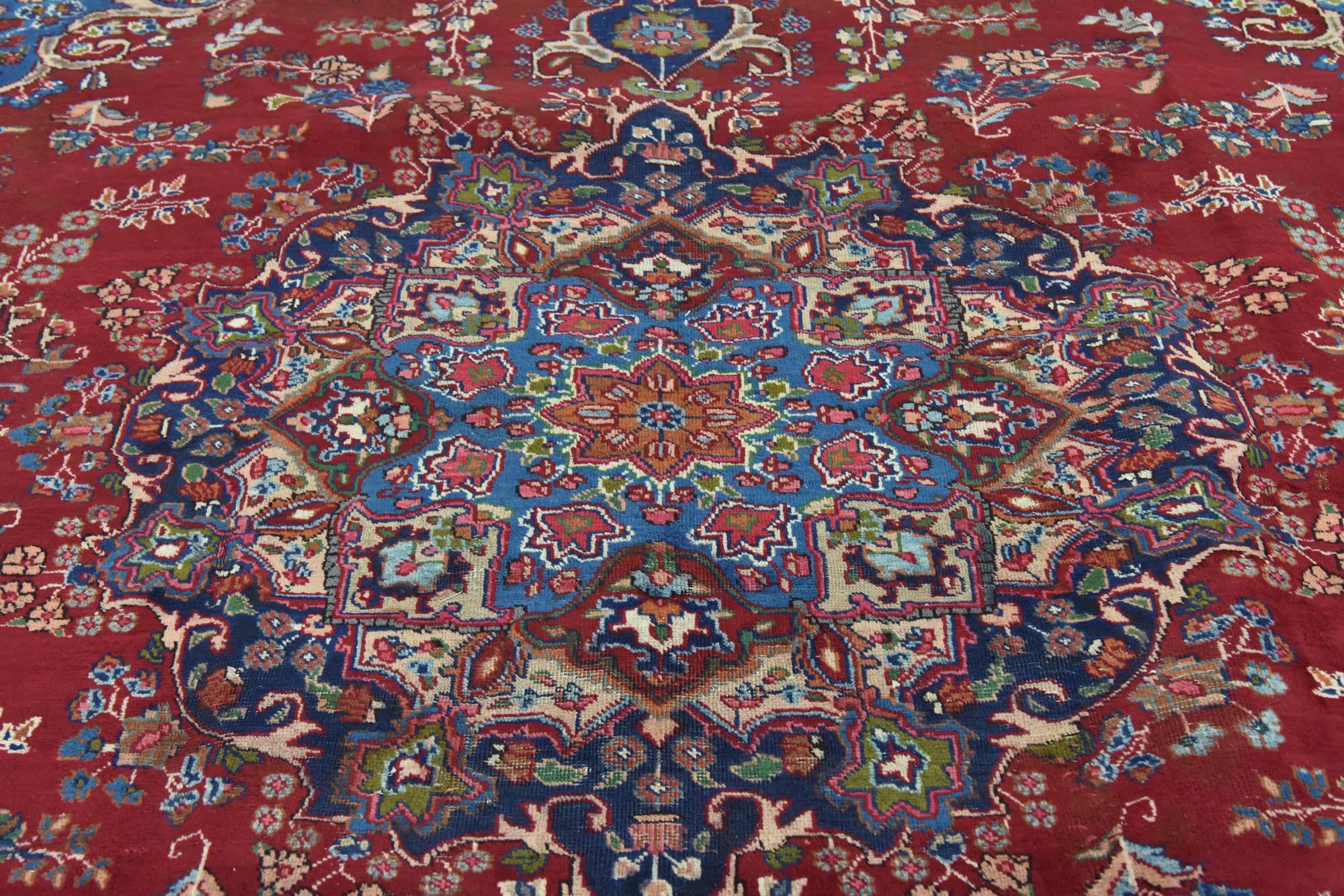 9' 9 x 12' 9 Hand Knotted Mashad Persian Wool Rug