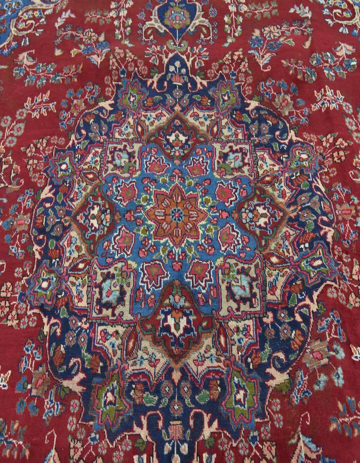 Detail image of 9' 9 x 12' 9 Hand Knotted Mashad Persian Wool Rug