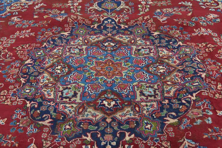 9' 9 x 12' 9 Hand Knotted Mashad Persian Wool Rug
