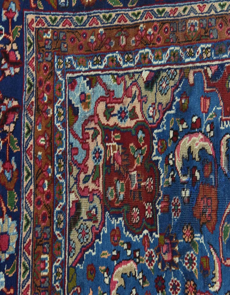 Detail image of 9' 9 x 12' 9  Hand Knotted Mashad Persian Wool Rug