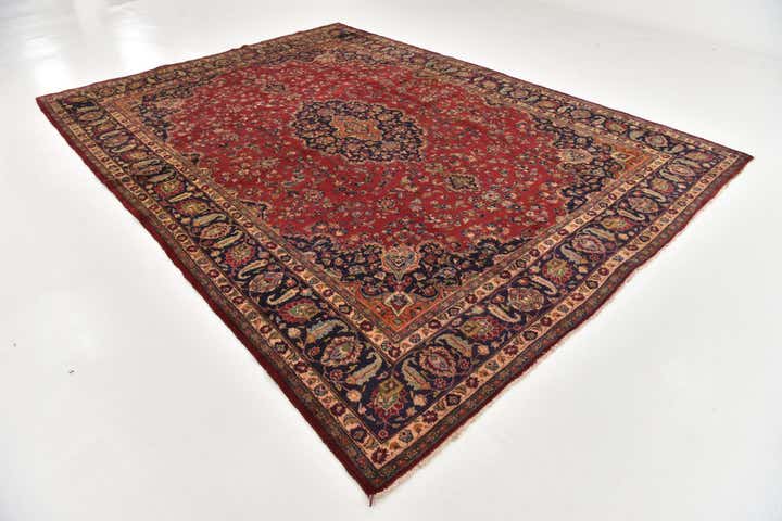 9' 7 x 13' 3 Hand Knotted Mashad Persian Wool Rug