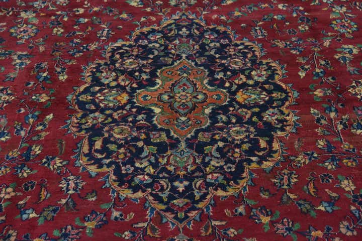 9' 7 x 13' 3 Hand Knotted Mashad Persian Wool Rug