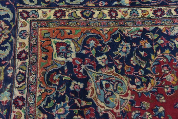 9' 7 x 13' 3 Hand Knotted Mashad Persian Wool Rug