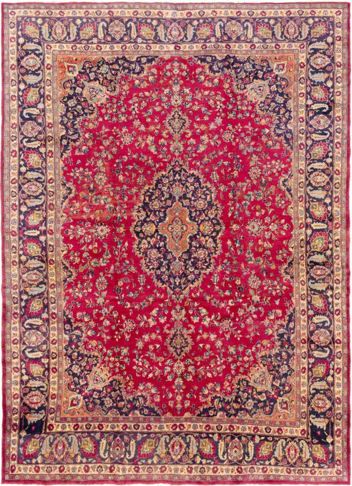 9' 7 x 13' 3 Hand Knotted Mashad Persian Wool Rug