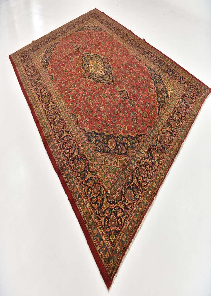 9' 9 x 12' 10 Hand Knotted Mashad Persian Wool Rug