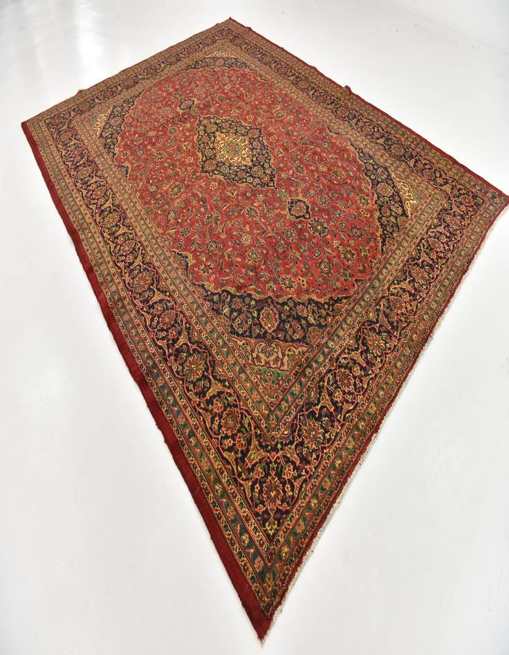 Detail image of 9' 9 x 12' 10 Hand Knotted Mashad Persian Wool Rug
