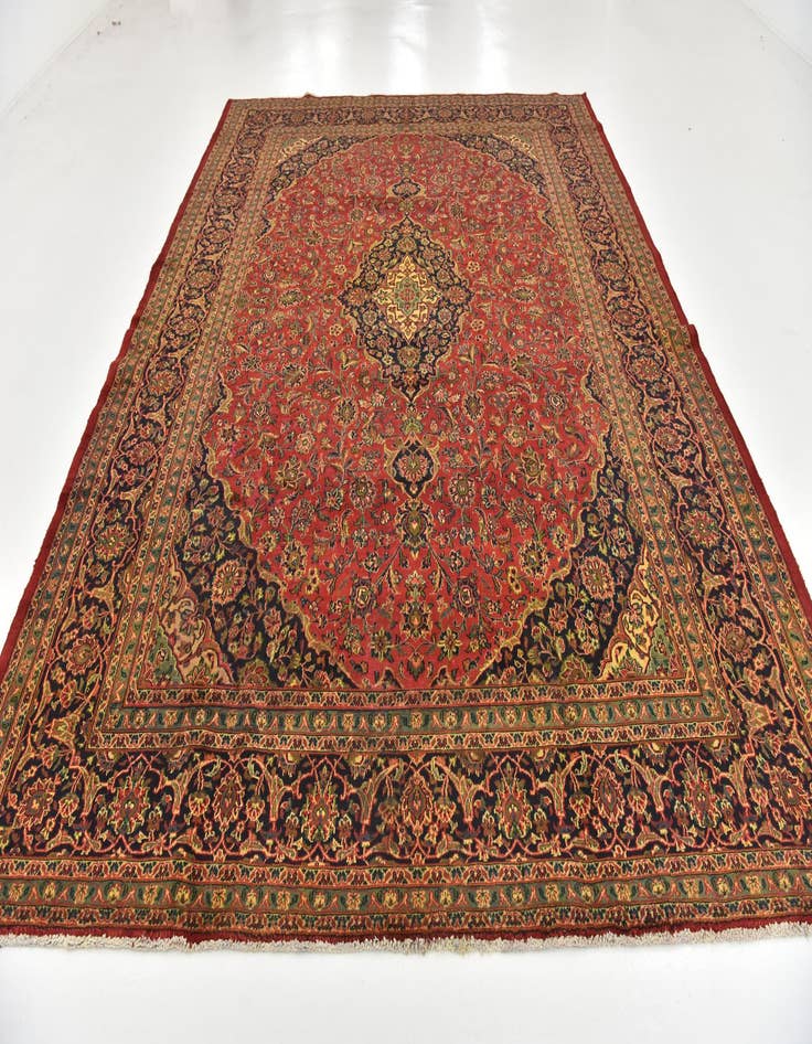 Detail image of 9' 9 x 12' 10 Hand Knotted Mashad Persian Wool Rug