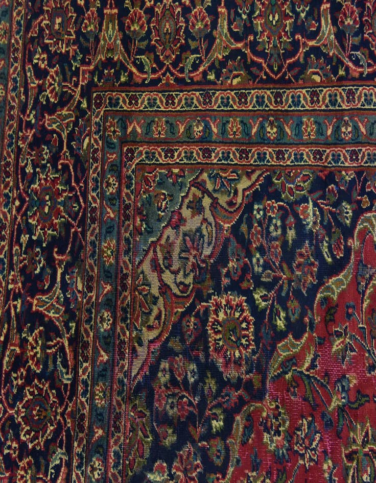 Detail image of 9' 9 x 12' 10 Hand Knotted Mashad Persian Wool Rug