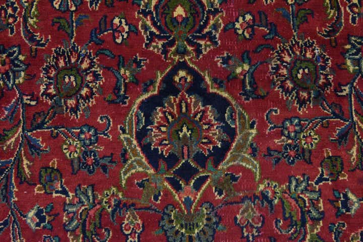 9' 9 x 12' 10 Hand Knotted Mashad Persian Wool Rug