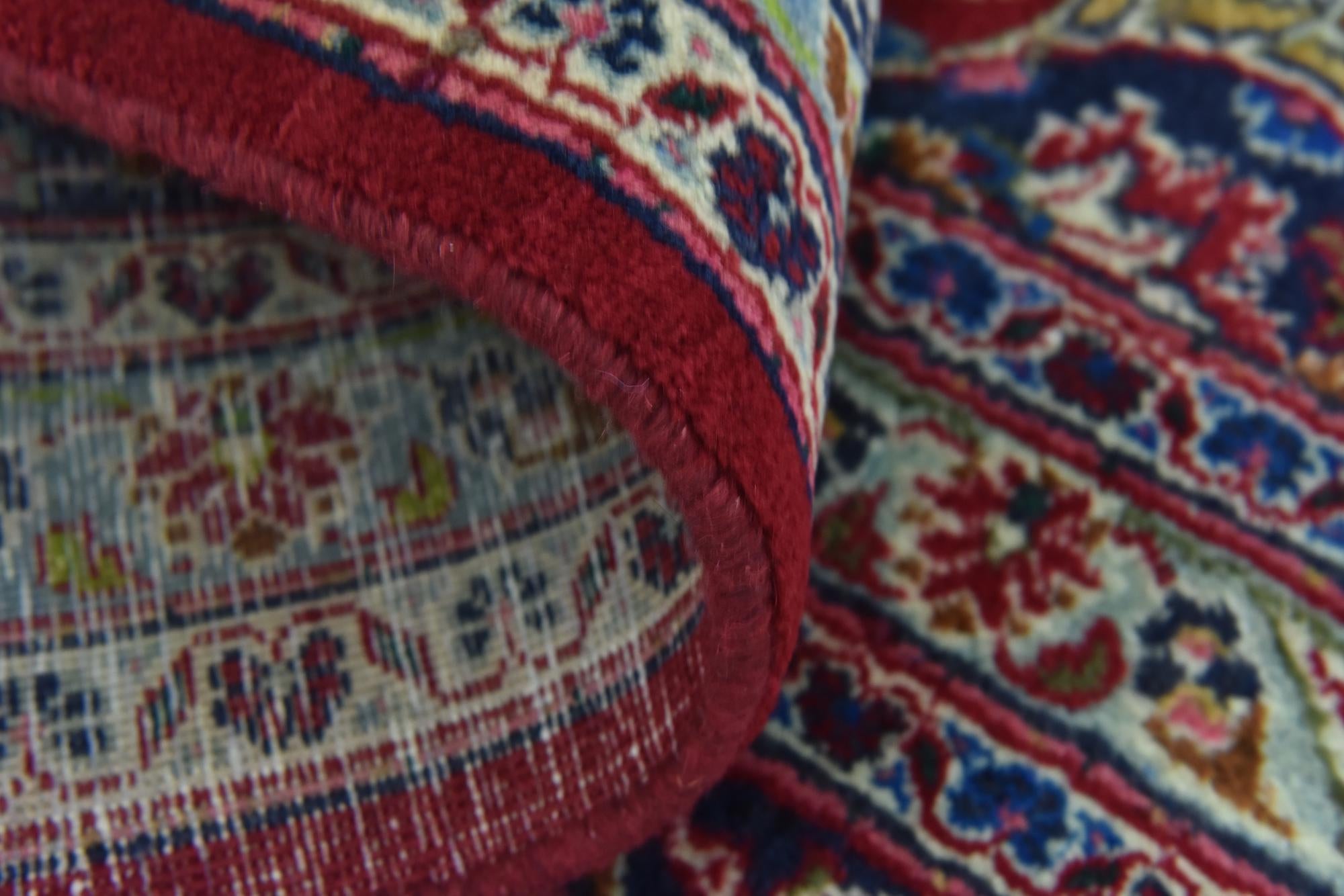 9' 7 x 12' 6 Hand Knotted Mashad Persian Wool Rug