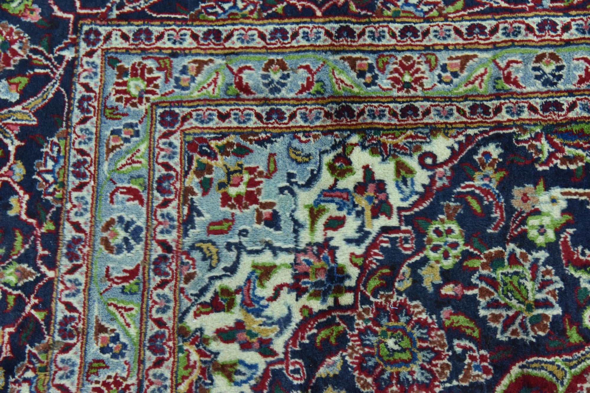 9' 7 x 12' 6 Hand Knotted Mashad Persian Wool Rug