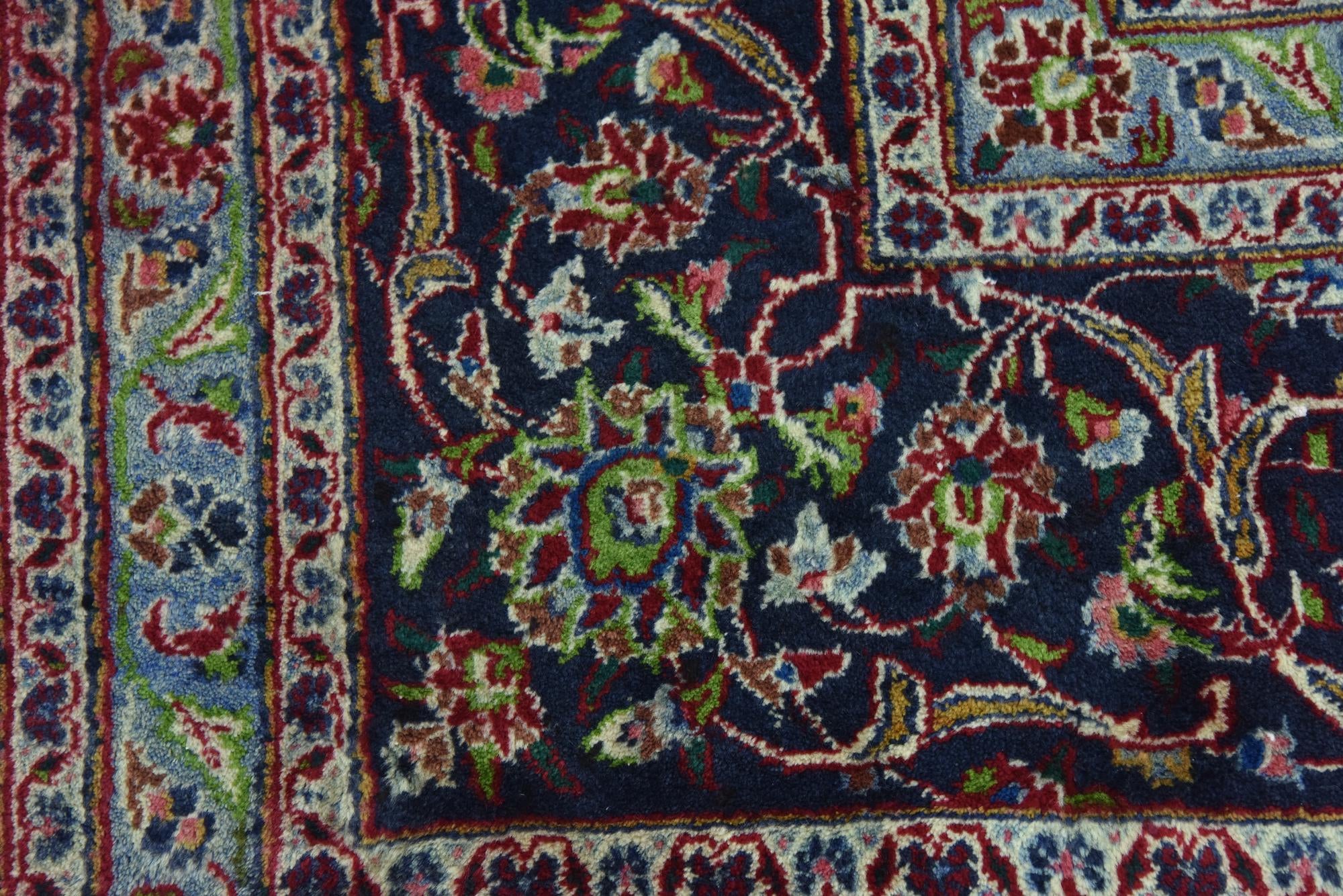 9' 7 x 12' 6 Hand Knotted Mashad Persian Wool Rug