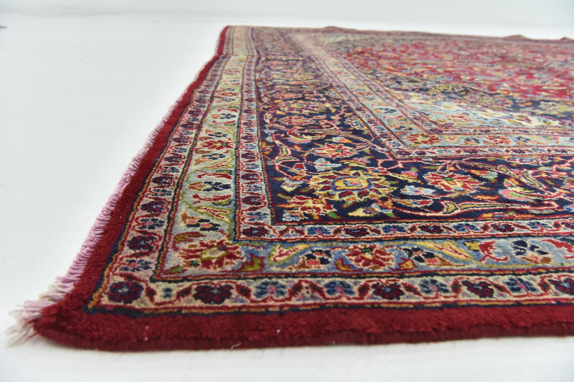 9' 7 x 12' 6 Hand Knotted Mashad Persian Wool Rug