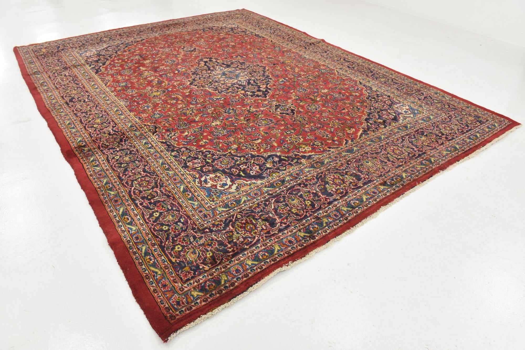 9' 10 x 12' 9 Hand Knotted Mashad Persian Wool Rug