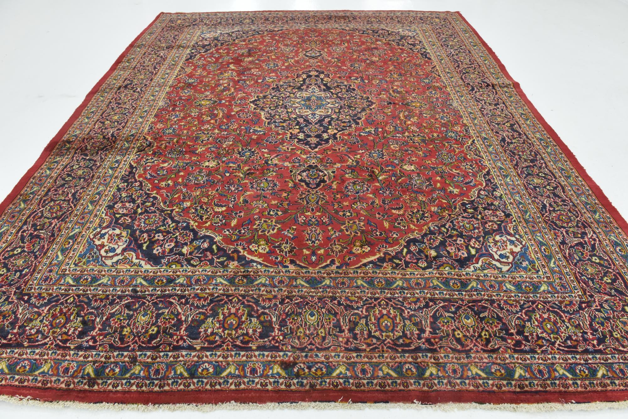 9' 10 x 12' 9 Hand Knotted Mashad Persian Wool Rug