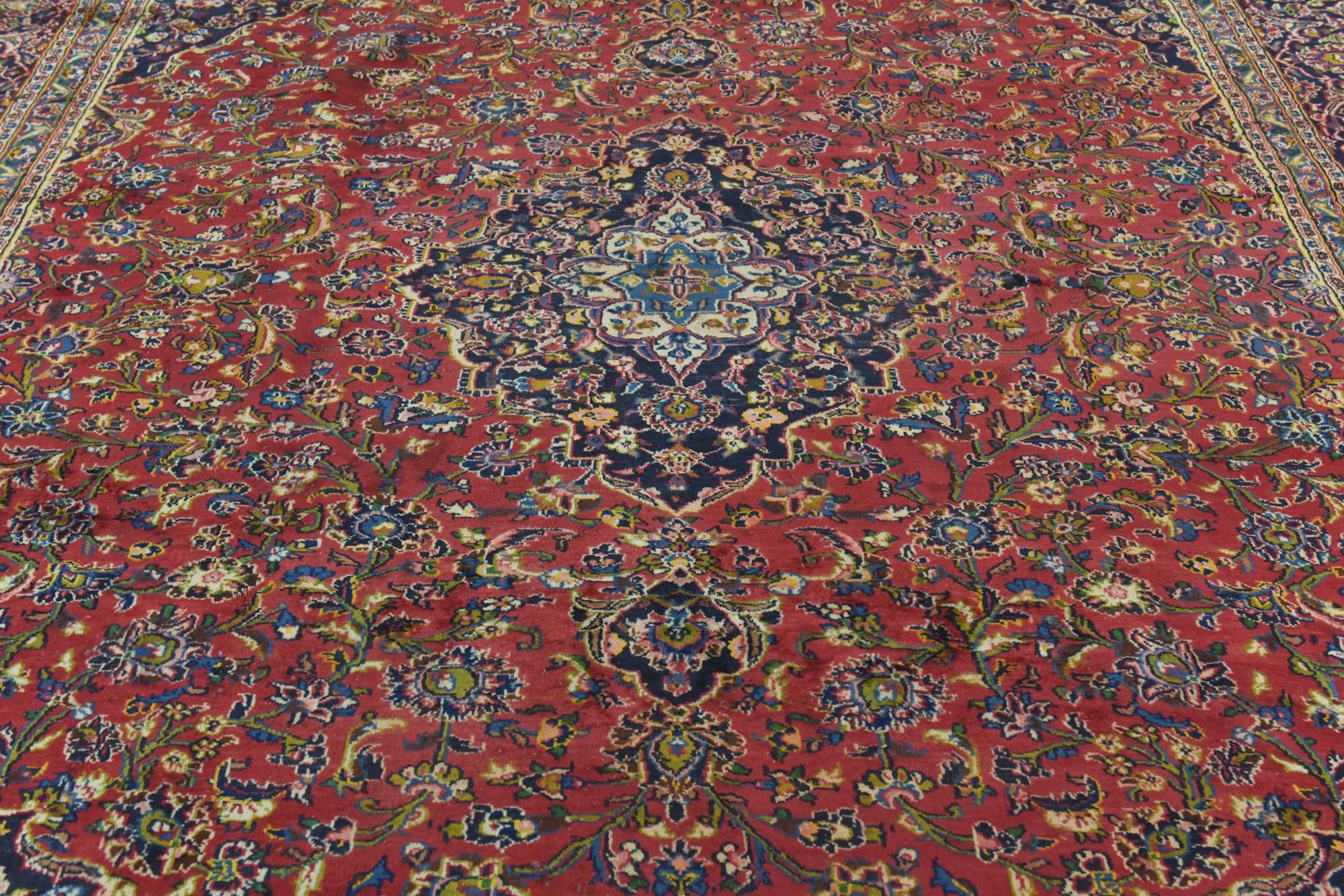 9' 10 x 12' 9 Hand Knotted Mashad Persian Wool Rug