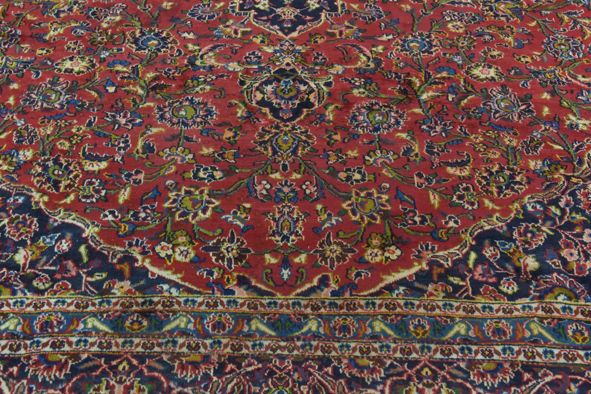 9' 10 x 12' 9 Hand Knotted Mashad Persian Wool Rug