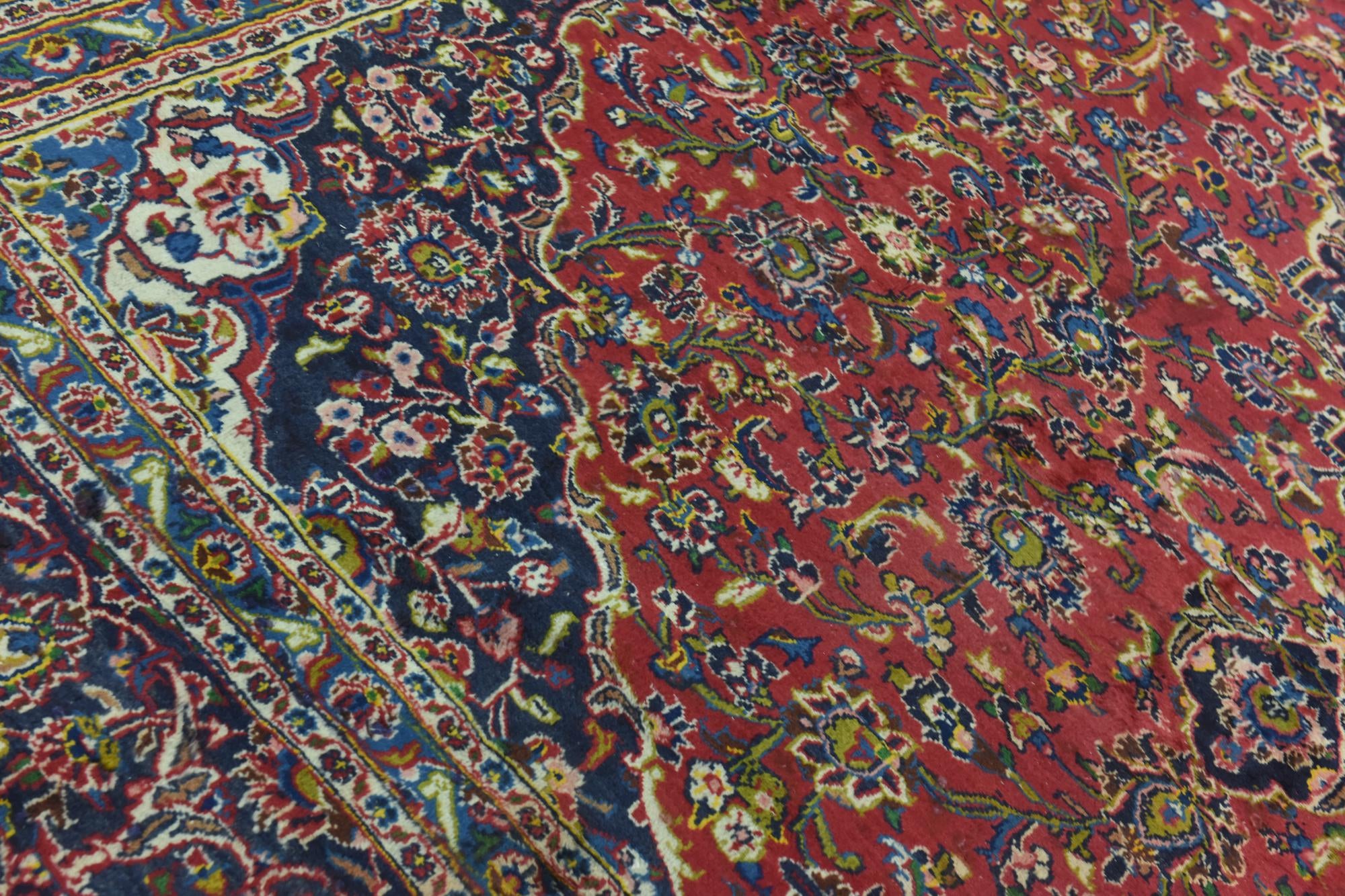 9' 10 x 12' 9 Hand Knotted Mashad Persian Wool Rug