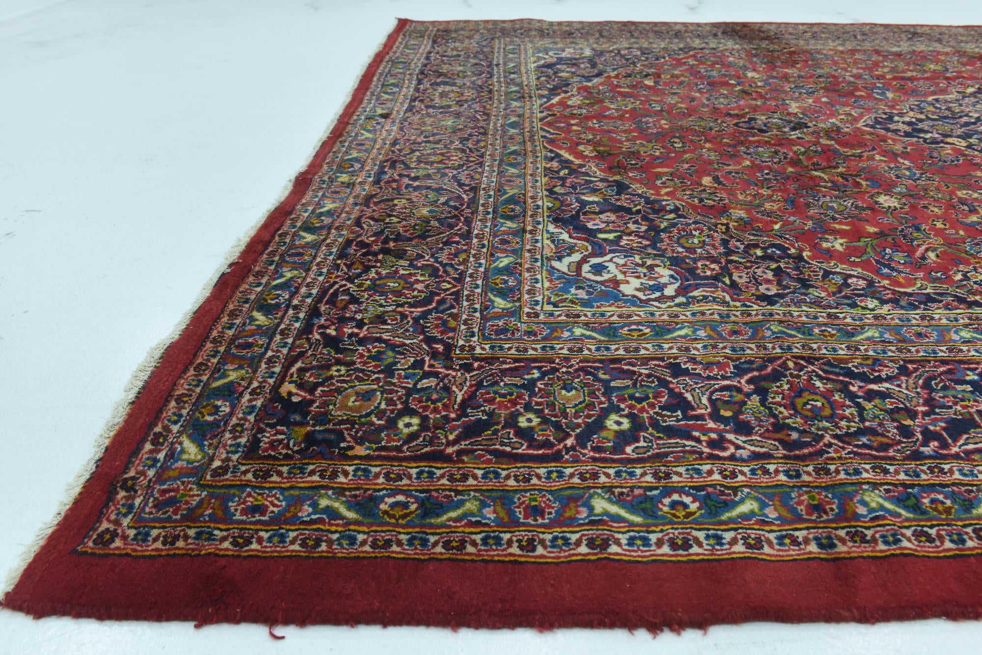 9' 10 x 12' 9 Hand Knotted Mashad Persian Wool Rug