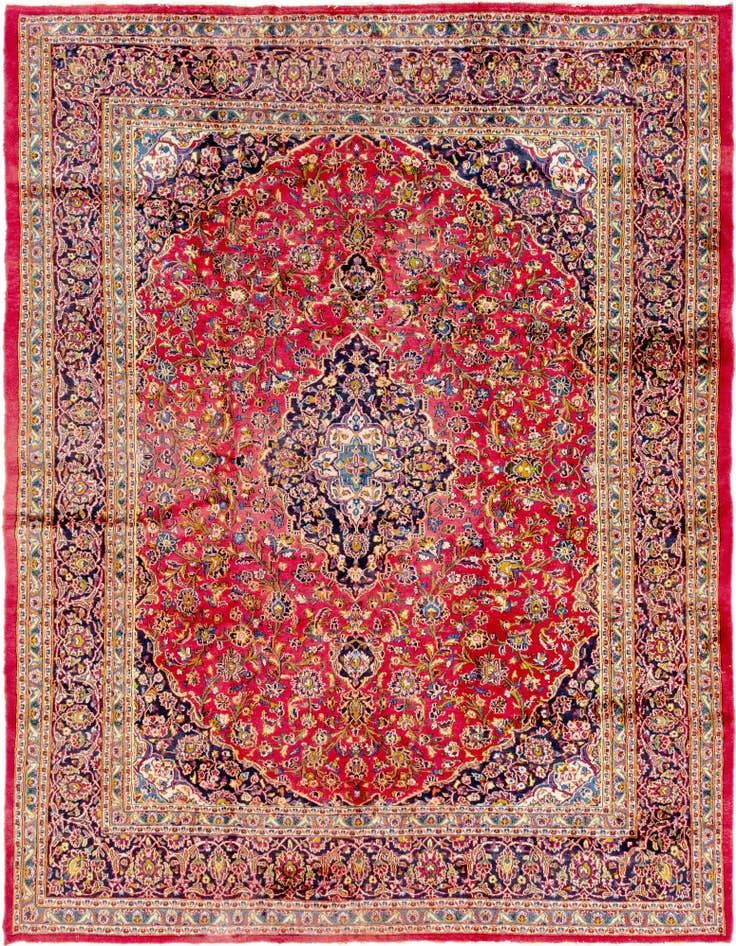 Detail image of 9' 10 x 12' 9 Hand Knotted Mashad Persian Wool Rug