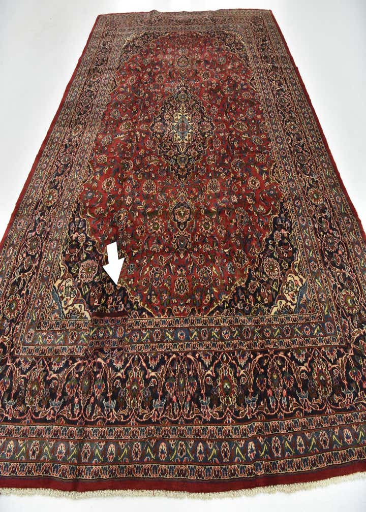 9' 6 x 12' 10 Hand Knotted Mashad Persian Wool Rug