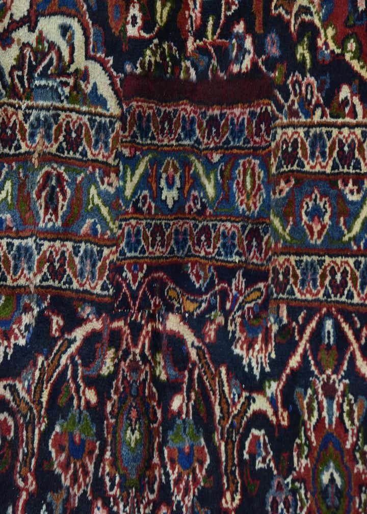 9' 6 x 12' 10 Hand Knotted Mashad Persian Wool Rug