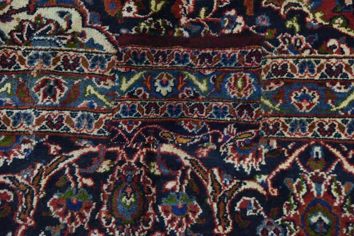 9' 6 x 12' 10 Hand Knotted Mashad Persian Wool Rug