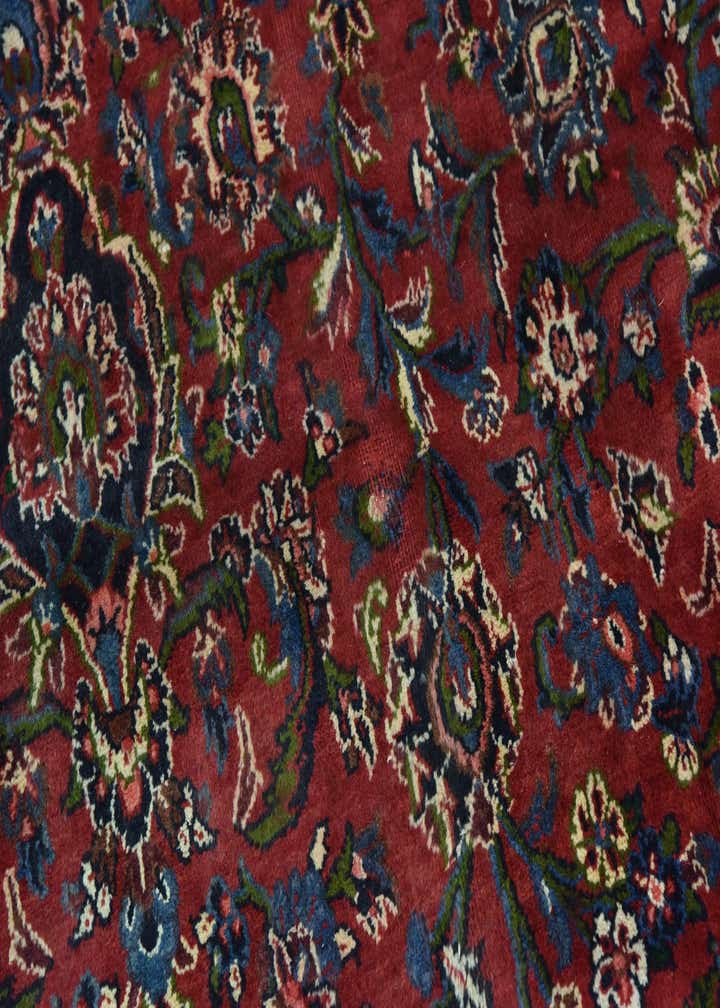 9' 6 x 12' 10 Hand Knotted Mashad Persian Wool Rug