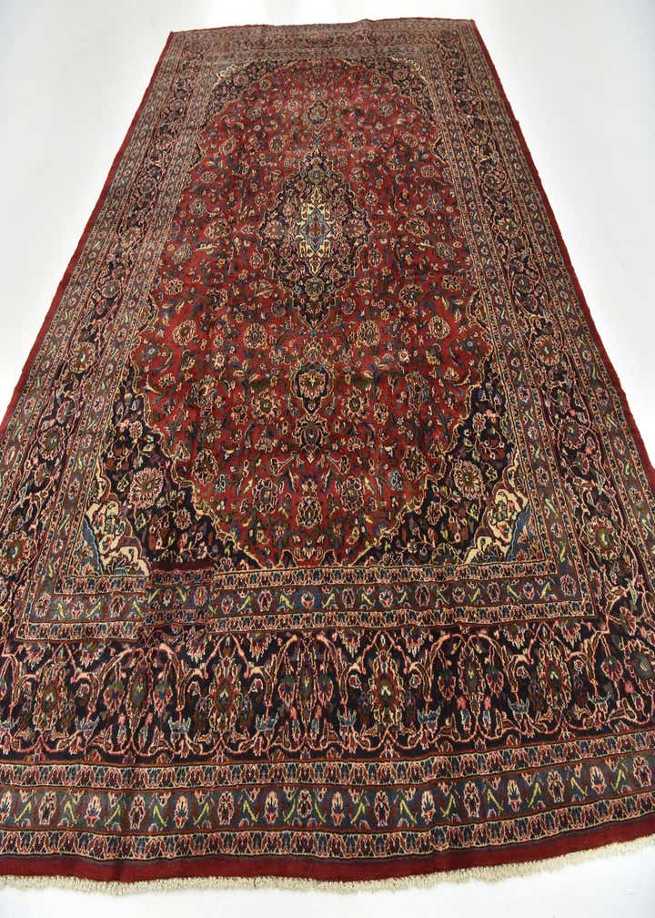 9' 6 x 12' 10 Hand Knotted Mashad Persian Wool Rug