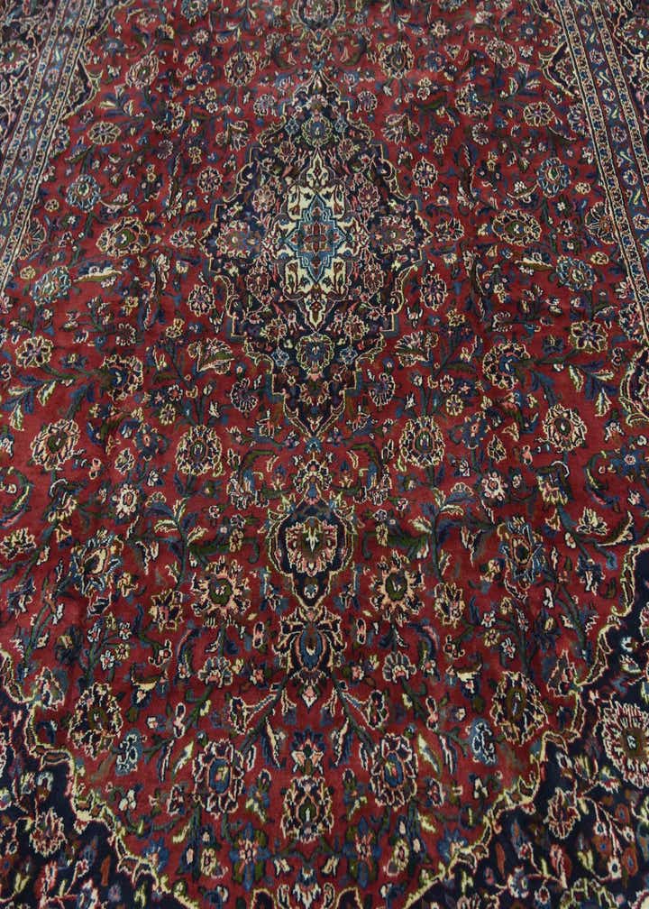 9' 6 x 12' 10 Hand Knotted Mashad Persian Wool Rug