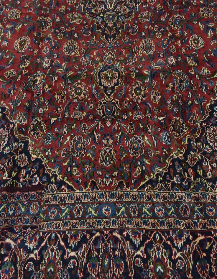 Detail image of 9' 6 x 12' 10 Hand Knotted Mashad Persian Wool Rug