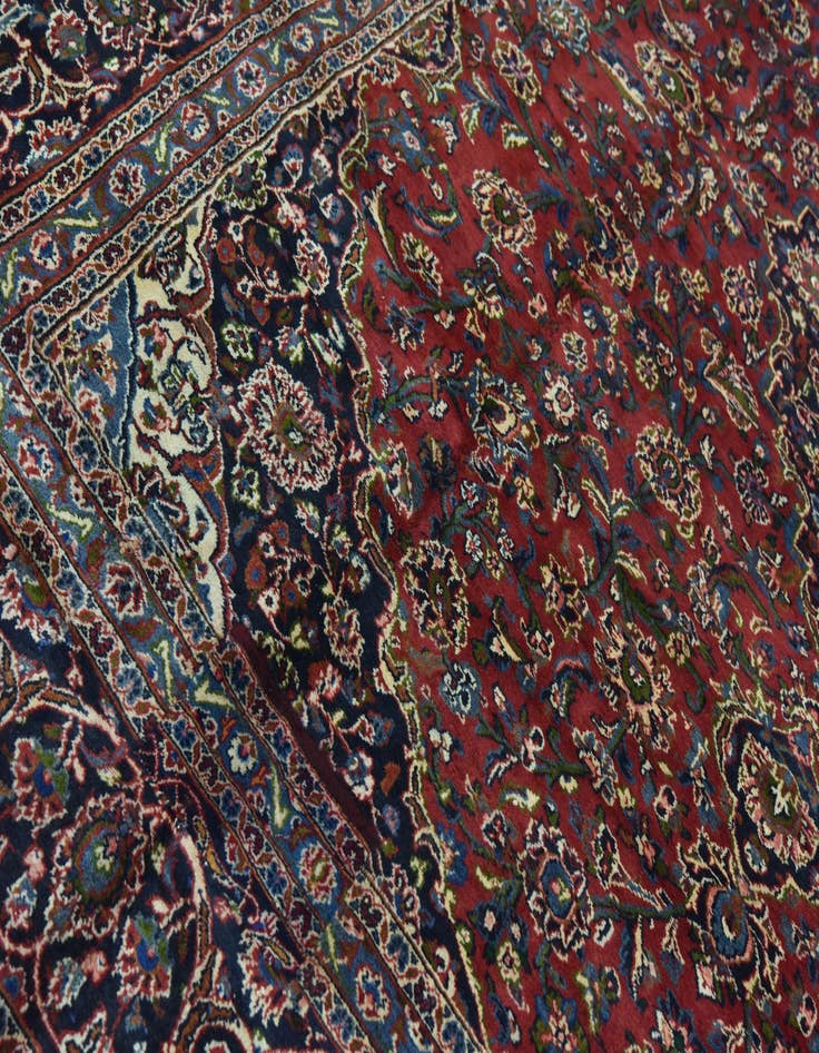 Detail image of 9' 6 x 12' 10 Hand Knotted Mashad Persian Wool Rug