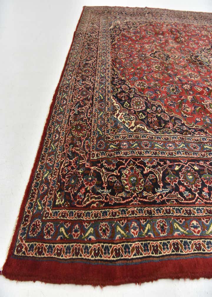 9' 6 x 12' 10 Hand Knotted Mashad Persian Wool Rug