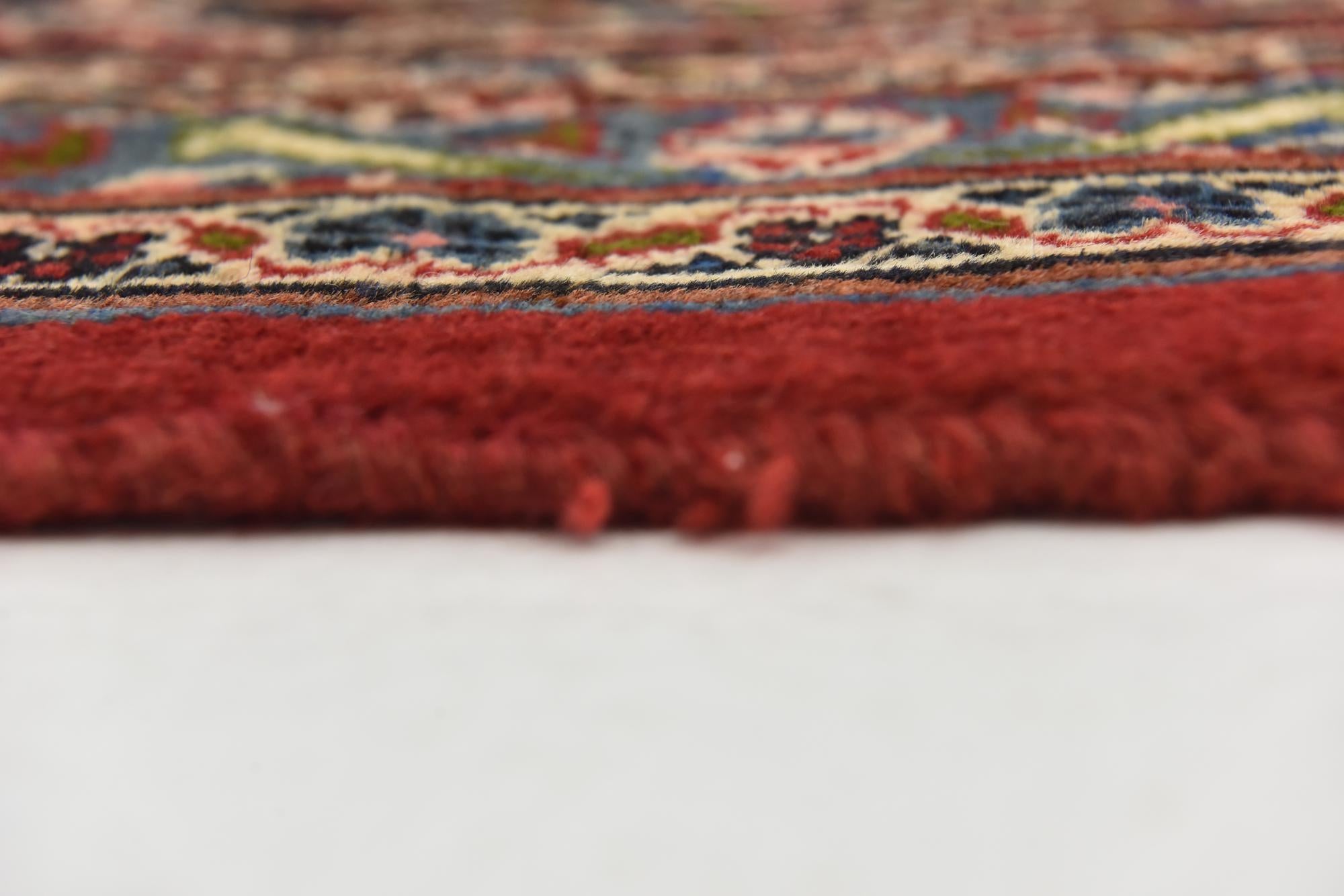 9' 6 x 12' 10 Hand Knotted Mashad Persian Wool Rug