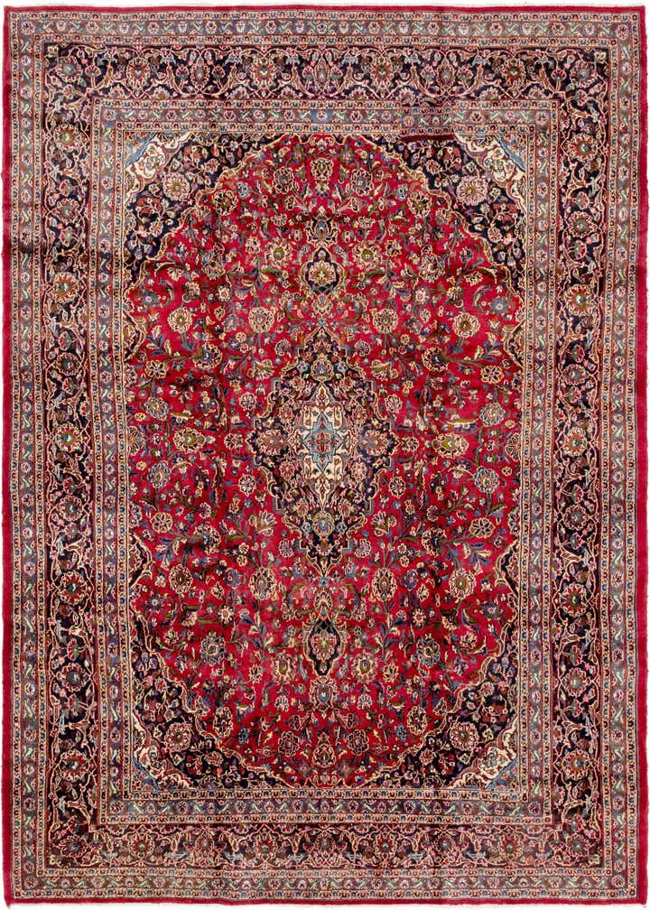 9' 6 x 12' 10 Hand Knotted Mashad Persian Wool Rug