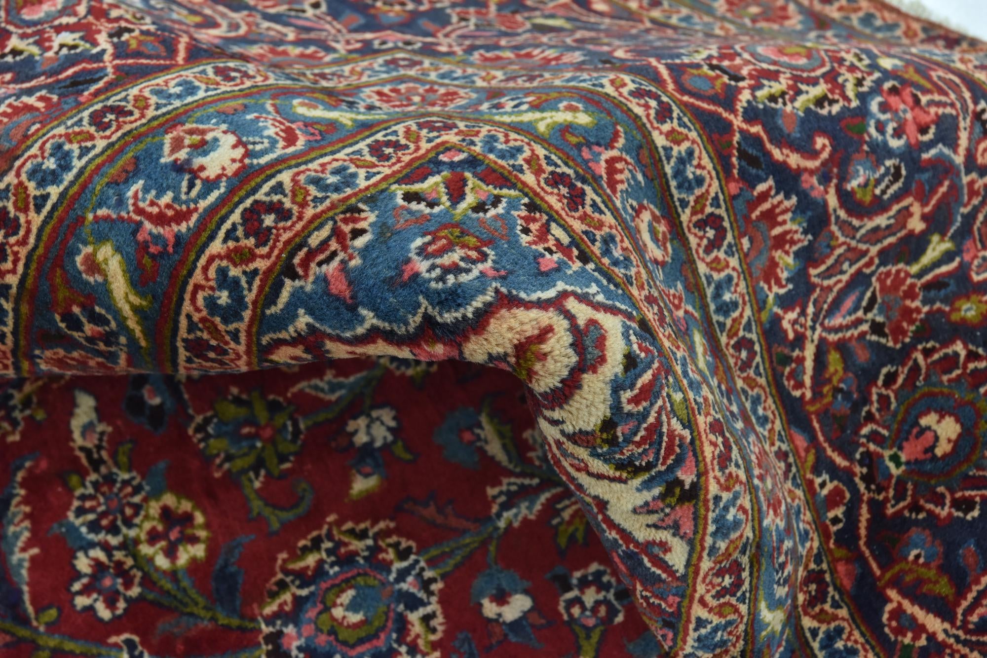 9' 8 x 12' 10 Hand Knotted Mashad Persian Wool Rug