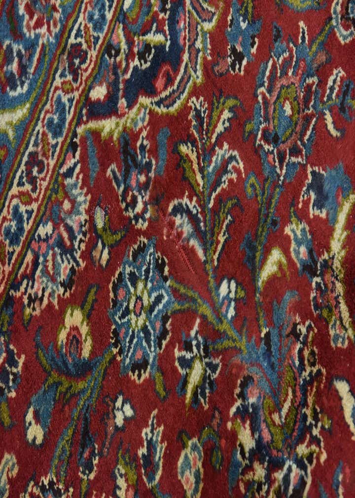 9' 8 x 12' 10 Hand Knotted Mashad Persian Wool Rug
