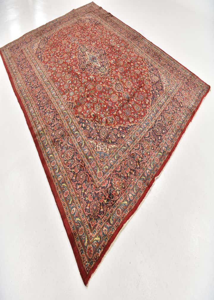 9' 8 x 12' 10 Hand Knotted Mashad Persian Wool Rug