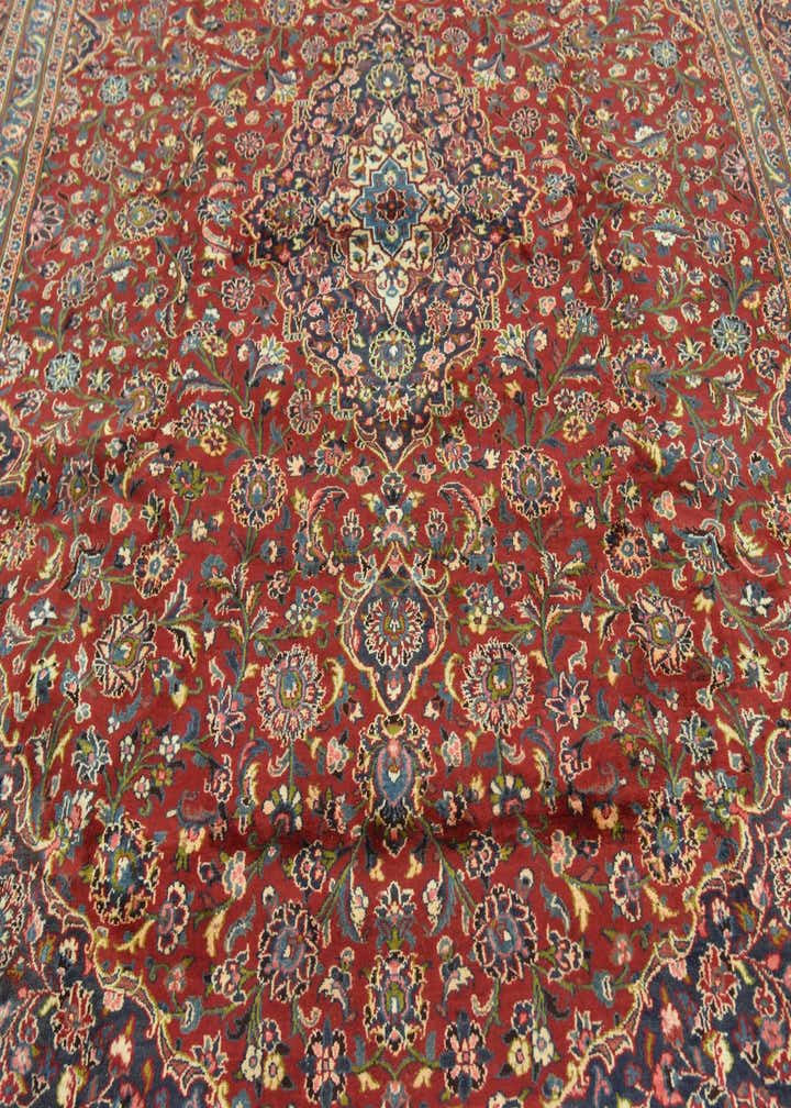 9' 8 x 12' 10 Hand Knotted Mashad Persian Wool Rug
