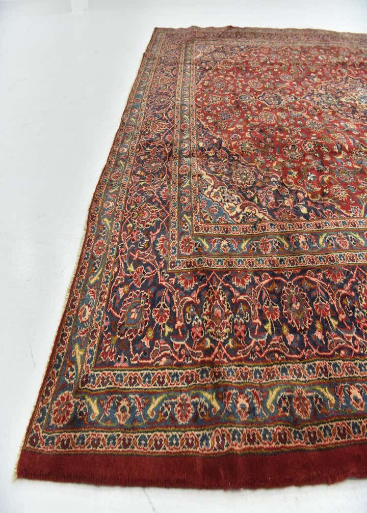 9' 8 x 12' 10 Hand Knotted Mashad Persian Wool Rug