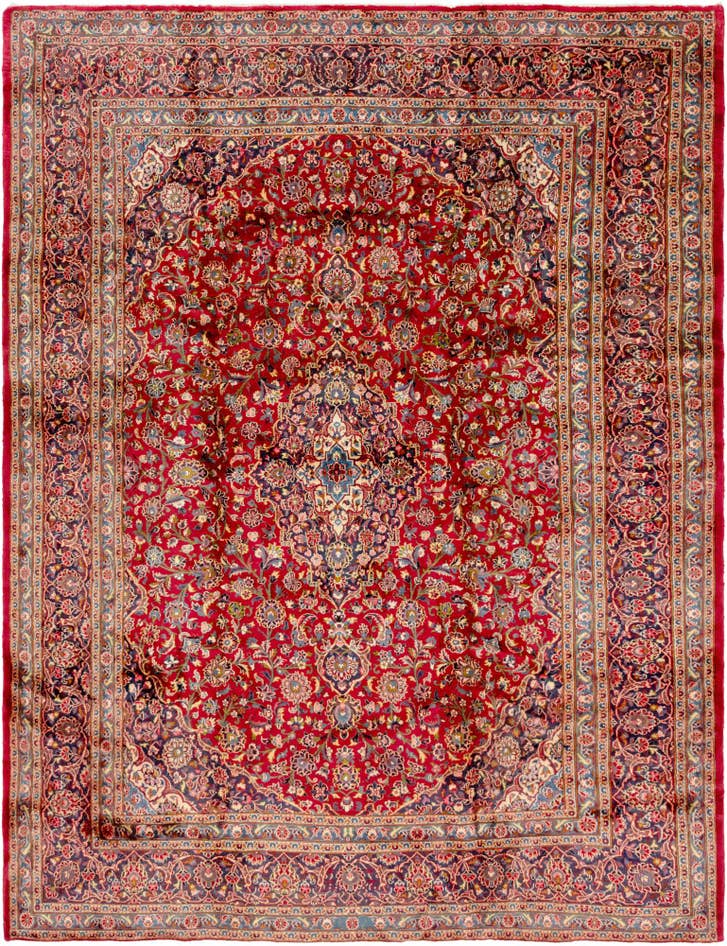 Detail image of 9' 8 x 12' 10 Hand Knotted Mashad Persian Wool Rug