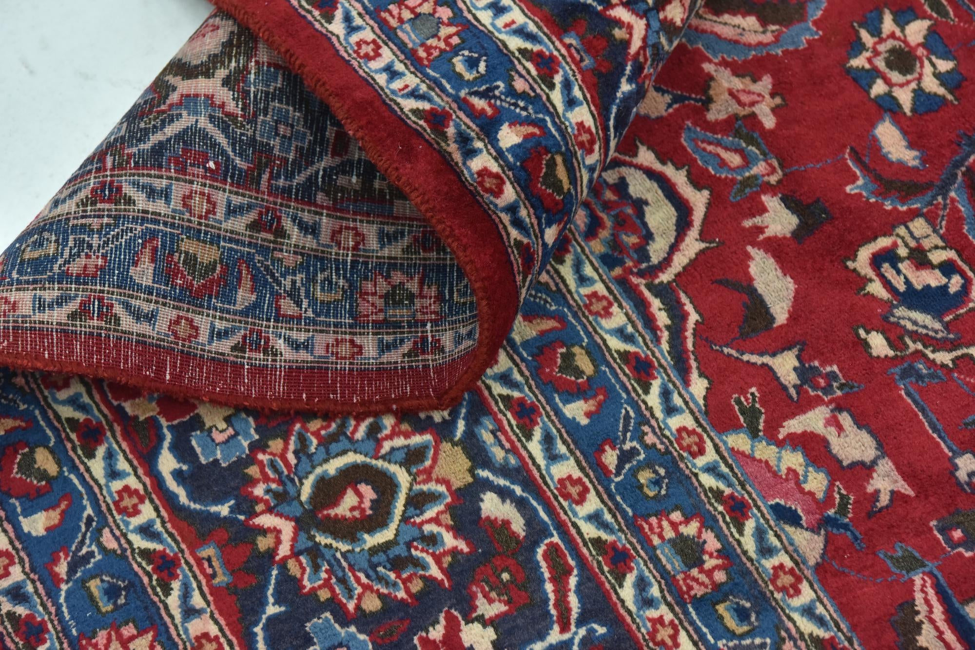 9' 8 x 13' 4 Hand Knotted Mashad Persian Wool Rug