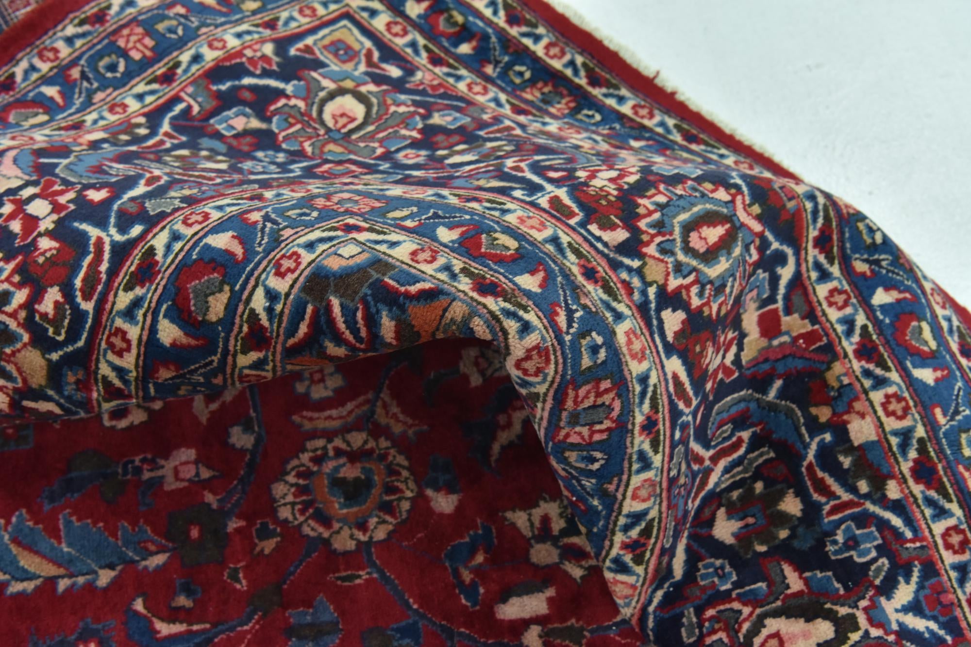 9' 8 x 13' 4 Hand Knotted Mashad Persian Wool Rug